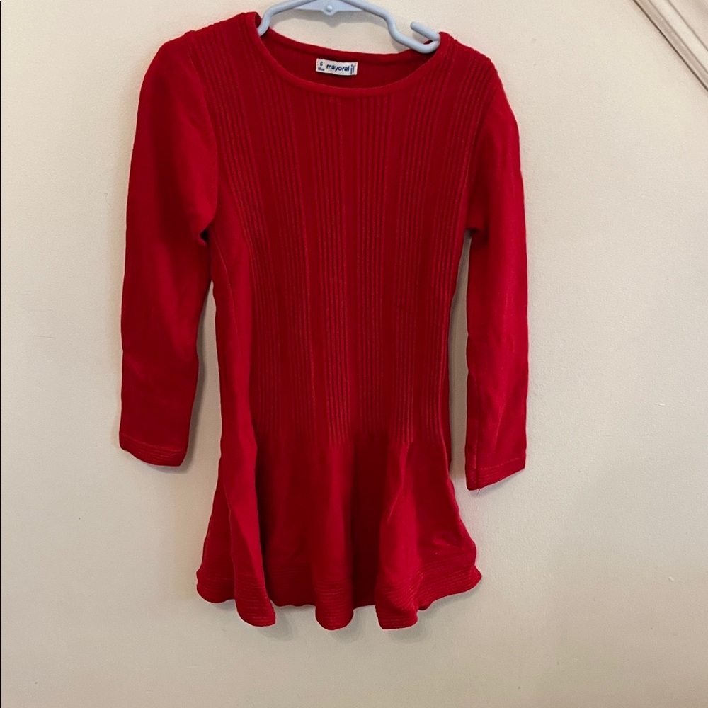 Mayoral Red Ribbed Kids Sweater